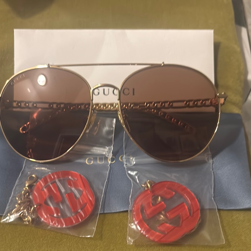 Gucci Gold Aviator Sunglasses